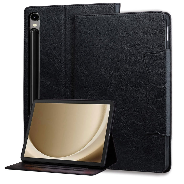 For Samsung Galaxy Tab S9 FE / S9 / S8 / S7 Cat Buckle Leather Smart Tablet Case(Black) - Galaxy Tab S9 Cases by PMC Jewellery | Online Shopping South Africa | PMC Jewellery | Buy Now Pay Later Mobicred