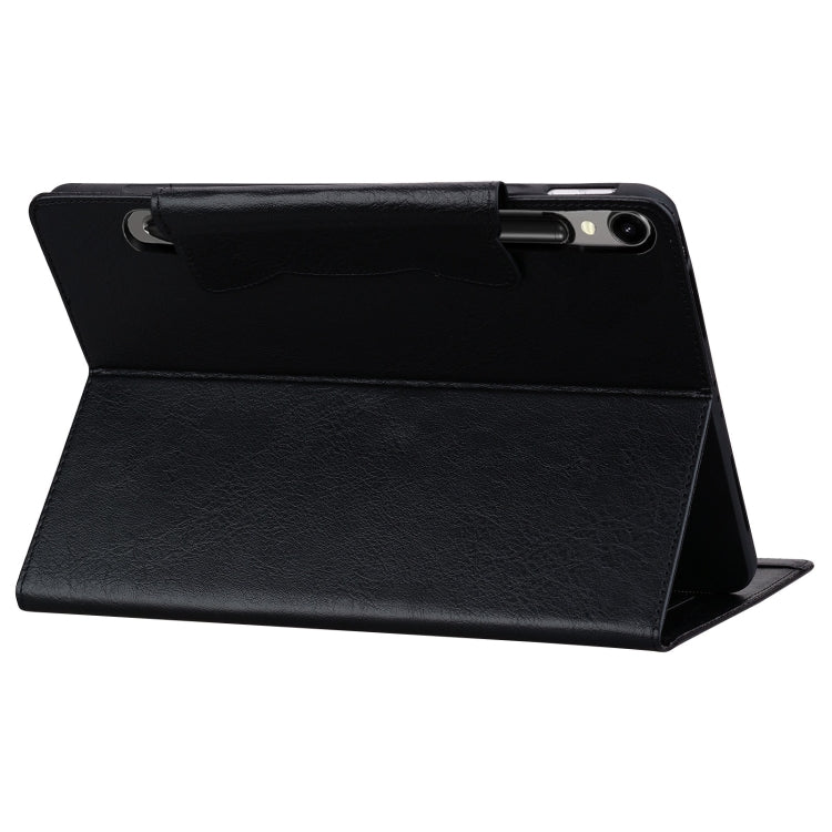 For Samsung Galaxy Tab S9 FE / S9 / S8 / S7 Cat Buckle Leather Smart Tablet Case(Black) - Galaxy Tab S9 Cases by PMC Jewellery | Online Shopping South Africa | PMC Jewellery | Buy Now Pay Later Mobicred