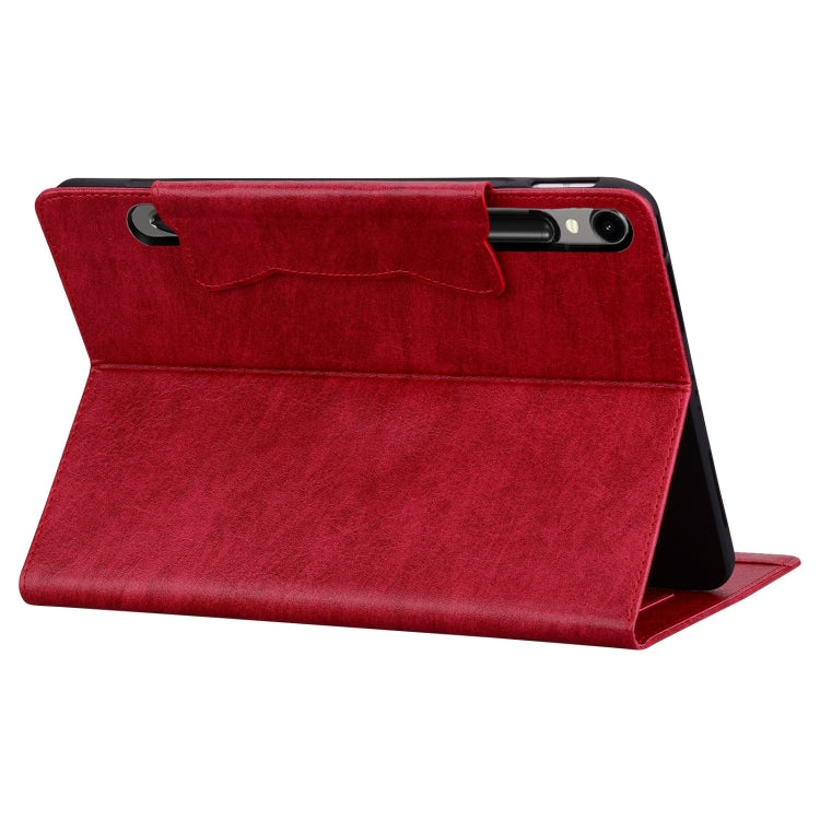 For Samsung Galaxy Tab S9+ / S8+ / S7+ Cat Buckle Leather Smart Tablet Case(Red) - Galaxy Tab S9+ Cases by PMC Jewellery | Online Shopping South Africa | PMC Jewellery | Buy Now Pay Later Mobicred