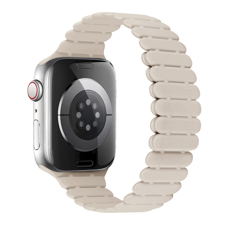 For Apple Watch Series 5 40mm Bamboo Magnetic Silicone Watch Band(Starlight) - Watch Bands by PMc TechLife | Online Shopping South Africa | PMc TechLife | Buy Now Pay Later Mobicred