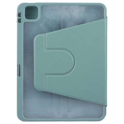 For iPad Air 13 2025 / 2024 GEBEI Acrylic TPU 3-folding Rotating Smart Tablet Leather Case withh Pen Slot(Dark Green) - iPad Air 13 2025 / 2024 Cases by GEBEI | Online Shopping South Africa | PMC Jewellery | Buy Now Pay Later Mobicred