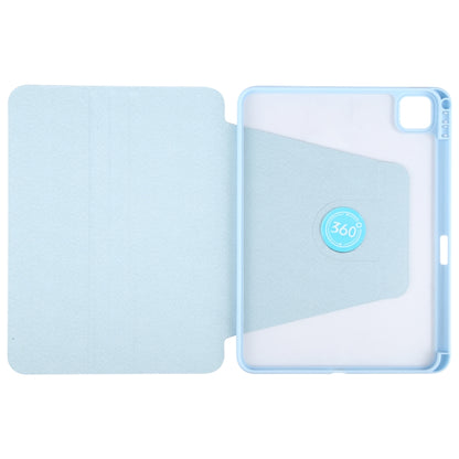 For iPad Air 13 2024 GEBEI Acrylic TPU 3-folding Rotating Smart Tablet Leather Case withh Pen Slot(Sky Blue) - iPad Air 13 2024 Cases by GEBEI | Online Shopping South Africa | PMC Jewellery | Buy Now Pay Later Mobicred