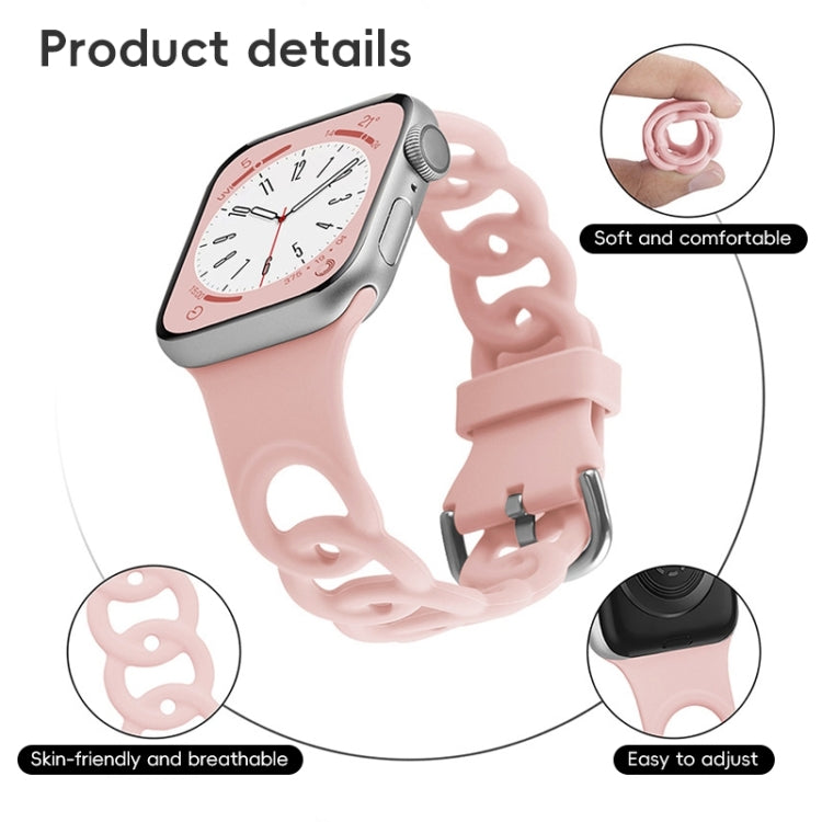 For Apple Watch SE 44mm Donut Hollow Silicone Watch Band(Light Yellow) - free shipping - PMc TechLife - Order now!