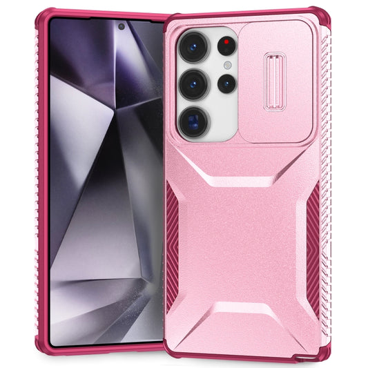 For Samsung Galaxy S25 Ultra 5G Sliding Camshield Phone Case(Pink + Rose Red) - Galaxy S25 Ultra 5G Cases by PMC Jewellery | Online Shopping South Africa | PMC Jewellery | Buy Now Pay Later Mobicred