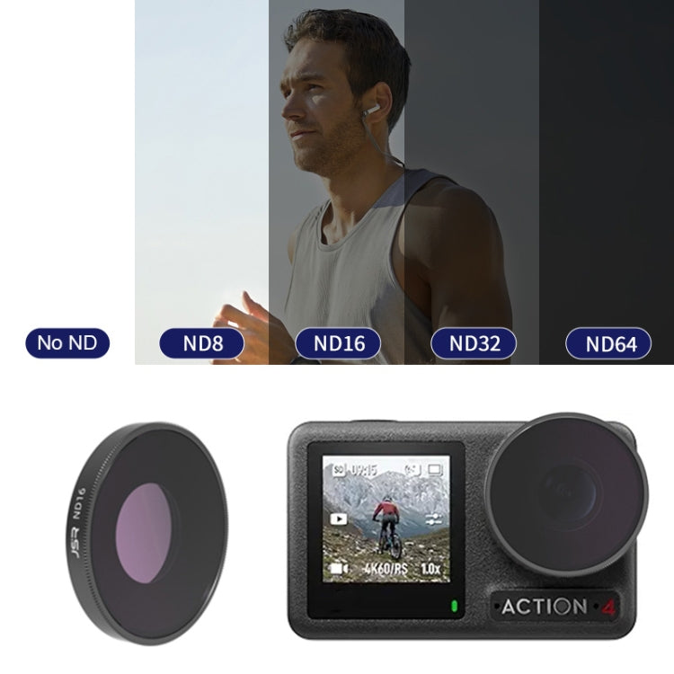 For DJI Osmo Action 4 JUNESTAR Threaded Camera Lens Filter, Filter:ND16 -  by JSR | Online Shopping South Africa | PMC TechLife | Buy Now Pay Later Mobicred
