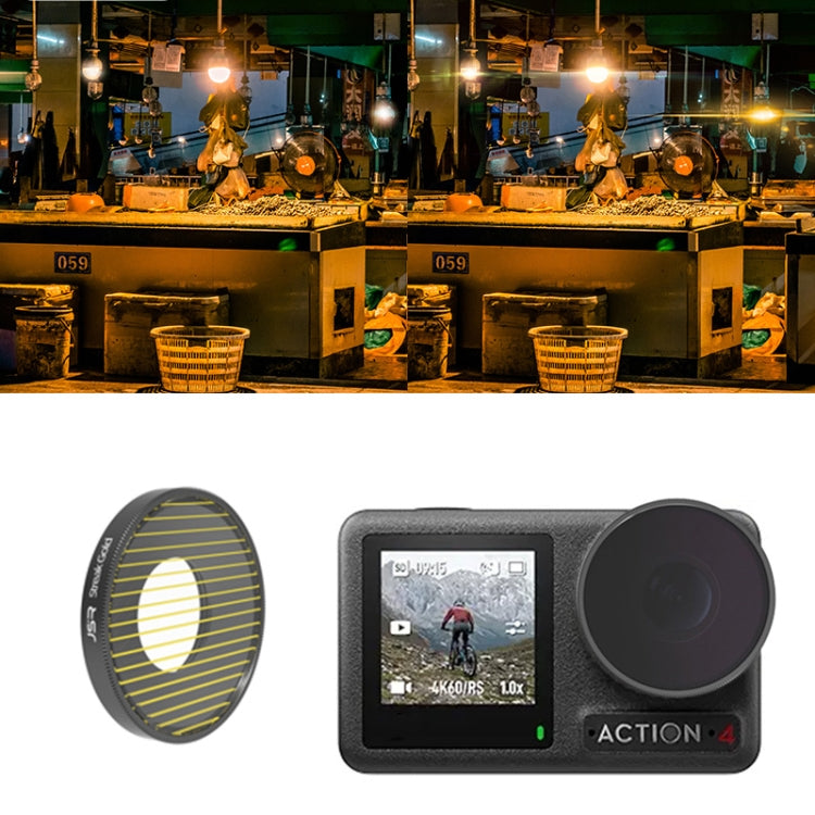 For DJI Osmo Action 4 JUNESTAR Threaded Camera Lens Filter, Filter:Streak Gold Drawing - Lens Filter by JSR | Online Shopping South Africa | PMC TechLife | Buy Now Pay Later Mobicred