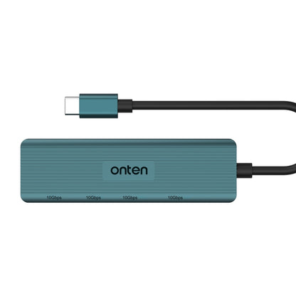 Onten UC622 10Gbps USB-C / Type-C to 2 x USB + 2 x USB-C / Type-C 4 in 1 HUB Docking Station, Length:1.5m(Green) - USB HUB by Onten | Online Shopping South Africa | PMC Jewellery | Buy Now Pay Later Mobicred