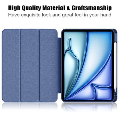 For iPad Air 11 2024 / Pro 11 2022 Acrylic 3-Fold Smart Leather Tablet Case(Dark Blue) - iPad Air 11 2025 / 2024 Cases by PMC Jewellery | Online Shopping South Africa | PMC Jewellery | Buy Now Pay Later Mobicred