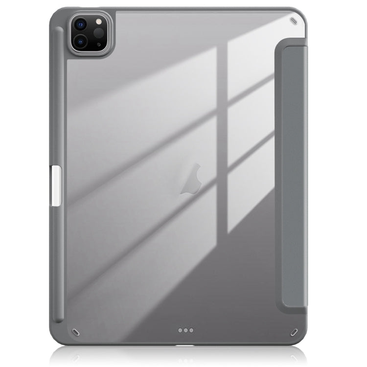 For iPad Pro 11 2024 Acrylic 3-Fold Smart Leather Tablet Case(Grey) - iPad Pro 11 2024 Cases by PMC TechLife | Online Shopping South Africa | PMC TechLife | Buy Now Pay Later Mobicred