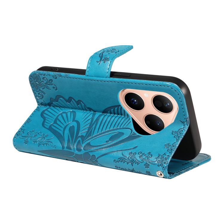 For Huawei Pura 80 5G Swallowtail Butterfly Embossed Leather Phone Case(Blue) - free shipping - PMC TechLife - Order now!