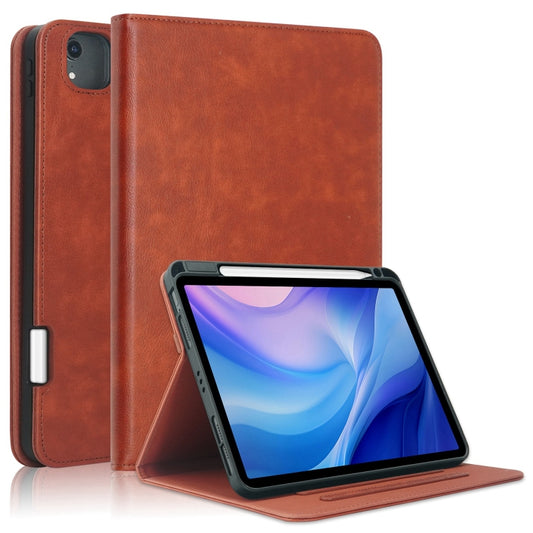 For iPad Air 11 2024 / Pro 11 2022 Front Stand Smart TPU Leather Tablet Case(Brown) - iPad Air 11 2024 Cases by PMC Jewellery | Online Shopping South Africa | PMC Jewellery | Buy Now Pay Later Mobicred