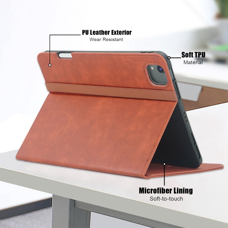 For iPad Air 11 2024 / Pro 11 2022 Front Stand Smart TPU Leather Tablet Case(Brown) - iPad Air 11 2024 Cases by PMC Jewellery | Online Shopping South Africa | PMC Jewellery | Buy Now Pay Later Mobicred