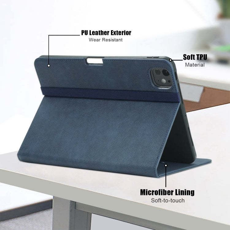 For iPad Pro 11 2024 Front Stand Smart TPU Leather Tablet Case(Dark Blue) - iPad Pro 11 2024 Cases by PMC Jewellery | Online Shopping South Africa | PMC Jewellery | Buy Now Pay Later Mobicred