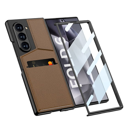 For Samsung Galaxy Z Fold6 GKK Integrated Rotor Bracket Recessed Card Bag Phone Case(Black) - Galaxy Z Fold6 5G Cases by GKK | Online Shopping South Africa | PMC Jewellery | Buy Now Pay Later Mobicred