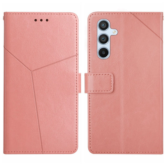 For Samsung Galaxy S25 5G Y-shaped Pattern Flip Leather Phone Case(Pink) - Galaxy S25 5G Cases by PMC Jewellery | Online Shopping South Africa | PMC Jewellery | Buy Now Pay Later Mobicred