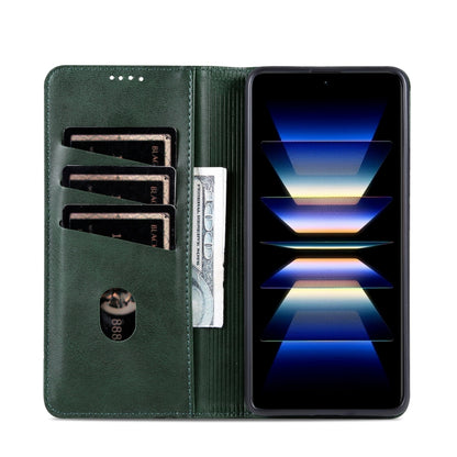 For Redmi K70 Ultra AZNS Magnetic Calf Texture Flip Leather Phone Case(Dark Green) - Xiaomi Cases by AZNS | Online Shopping South Africa | PMC Jewellery | Buy Now Pay Later Mobicred