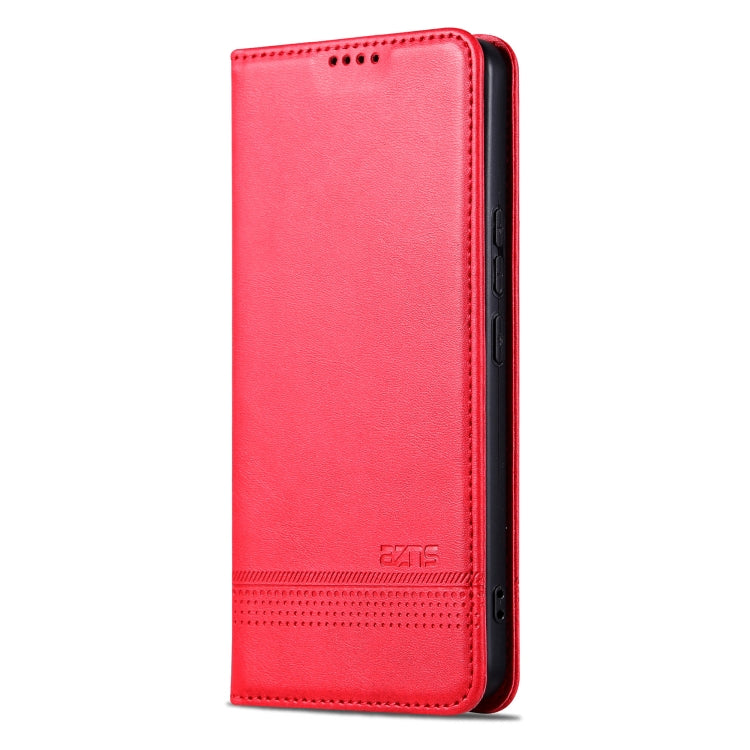 For Redmi Note 14 5G AZNS Magnetic Calf Texture Flip Leather Phone Case(Red) - Note 14 Cases by AZNS | Online Shopping South Africa | PMC Jewellery | Buy Now Pay Later Mobicred