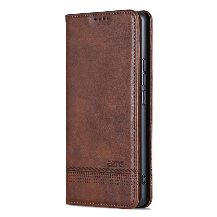 For Redmi Note 14 Pro 5G AZNS Magnetic Calf Texture Flip Leather Phone Case(Dark Brown) - Note 14 Pro Cases by AZNS | Online Shopping South Africa | PMC Jewellery | Buy Now Pay Later Mobicred