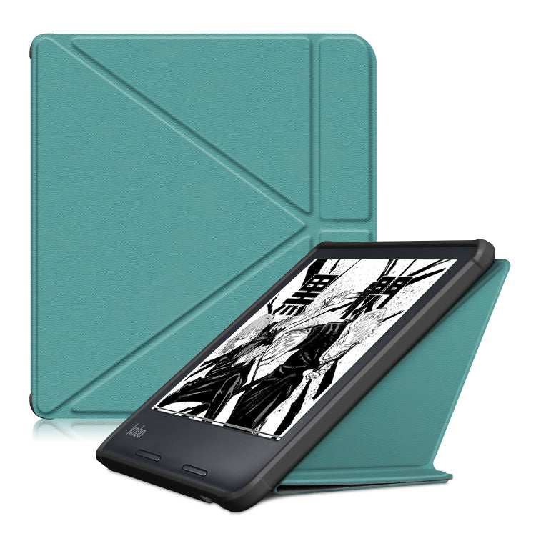 For Kobo Libra Colour 2024 Solid Color Deformation TPU Leather Smart Tablet Case(Green) - Others by PMC Jewellery | Online Shopping South Africa | PMC Jewellery | Buy Now Pay Later Mobicred