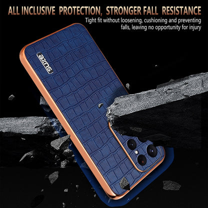 For Samsung Galaxy S25 Ultra 5G AZNS Electroplated Frame Crocodile Texture Full Coverage Phone Case(Blue) - Galaxy S25 Ultra 5G Cases by AZNS | Online Shopping South Africa | PMC Jewellery | Buy Now Pay Later Mobicred