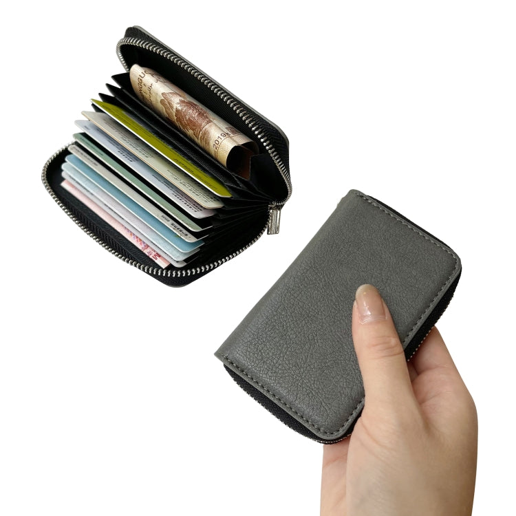 For Google Pixel 6a Solid Color Zipper 11-Card Slots Bag Phone Case with Lanyard(Grey) - Google Cases by PMC TechLife | Online Shopping South Africa | PMC TechLife | Buy Now Pay Later Mobicred