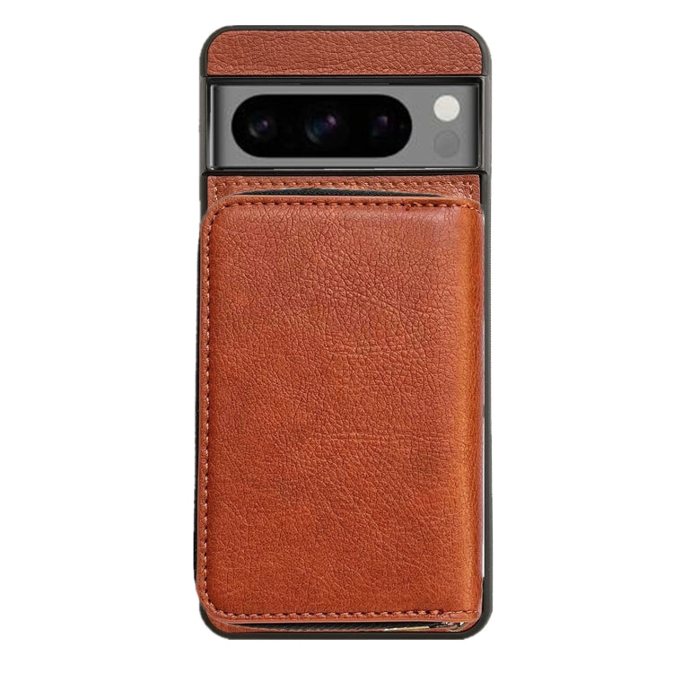 For Google Pixel 6a Solid Color Zipper 11-Card Slots Bag Phone Case with Lanyard(Brown) - Google Cases by PMC TechLife | Online Shopping South Africa | PMC TechLife | Buy Now Pay Later Mobicred