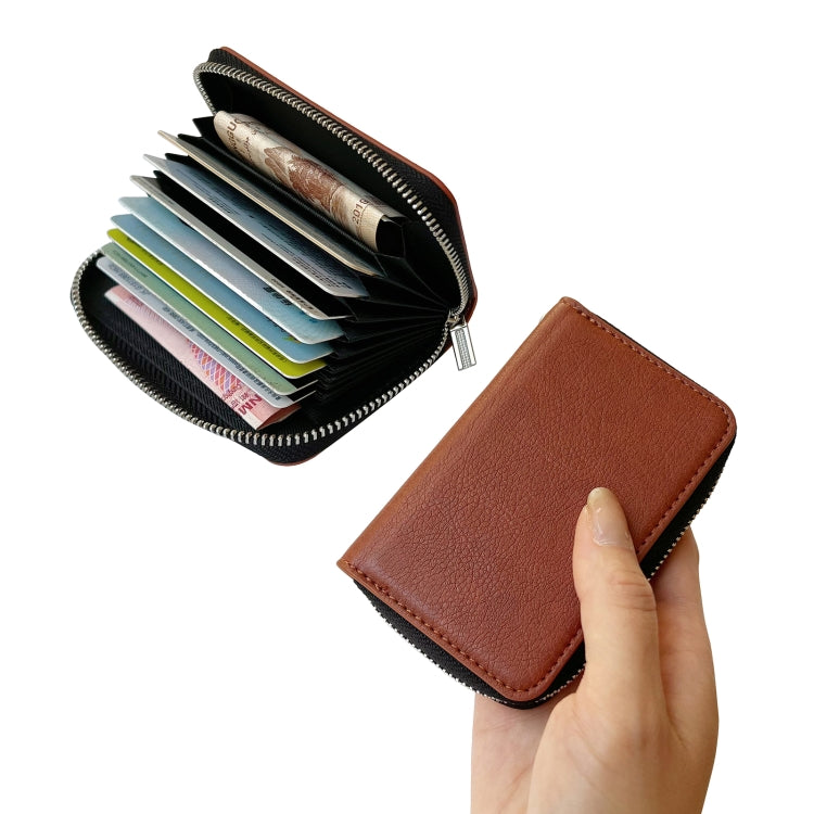 For Google Pixel 6 Solid Color Zipper 11-Card Slots Bag Phone Case with Lanyard(Brown) - Google Cases by PMC TechLife | Online Shopping South Africa | PMC TechLife | Buy Now Pay Later Mobicred