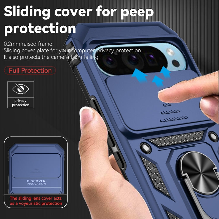 For Google Pixel 9 Sliding Camshield Holder Phone Case(Blue) - Google Cases by PMC Jewellery | Online Shopping South Africa | PMC Jewellery | Buy Now Pay Later Mobicred