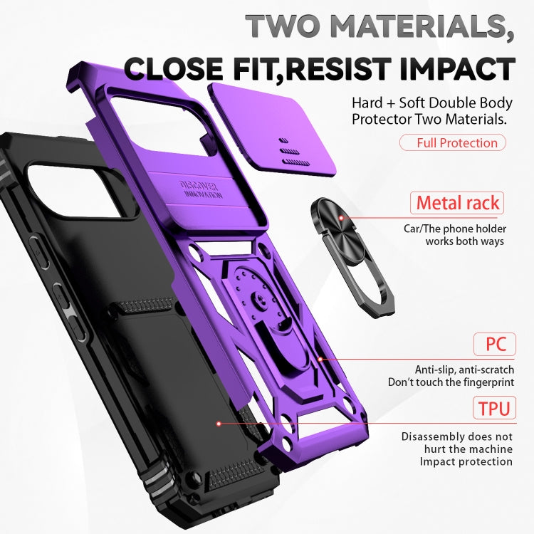 For Google Pixel 9 Sliding Camshield Holder Phone Case(Purple) - Google Cases by PMC TechLife | Online Shopping South Africa | PMC TechLife | Buy Now Pay Later Mobicred