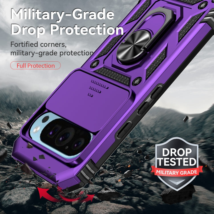 For Google Pixel 9 Sliding Camshield Holder Phone Case(Purple) - Google Cases by PMC Jewellery | Online Shopping South Africa | PMC Jewellery | Buy Now Pay Later Mobicred