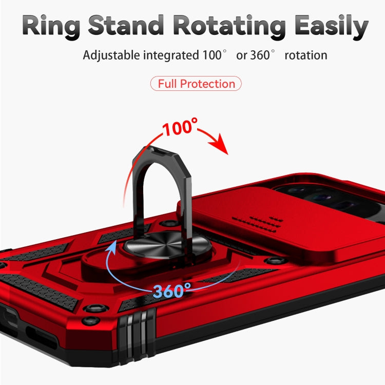 For Google Pixel 9 Pro Sliding Camshield Holder Phone Case(Red) - Google Cases by PMC TechLife | Online Shopping South Africa | PMC TechLife | Buy Now Pay Later Mobicred