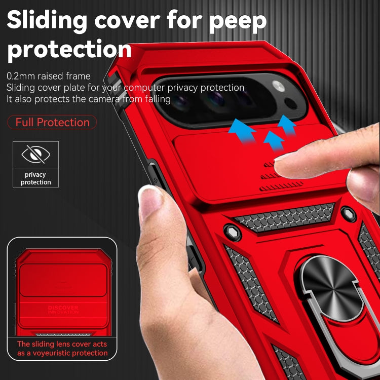 For Google Pixel 9 Pro Sliding Camshield Holder Phone Case(Red) - Google Cases by PMC Jewellery | Online Shopping South Africa | PMC Jewellery | Buy Now Pay Later Mobicred