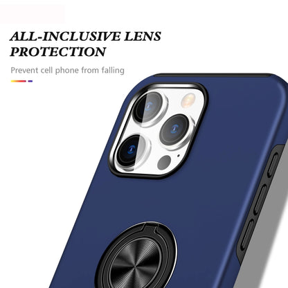 For iPhone 16 Magnetic Ring Holder Phone Case(Navy Blue) - iPhone 16 Cases by PMC Jewellery | Online Shopping South Africa | PMC Jewellery | Buy Now Pay Later Mobicred