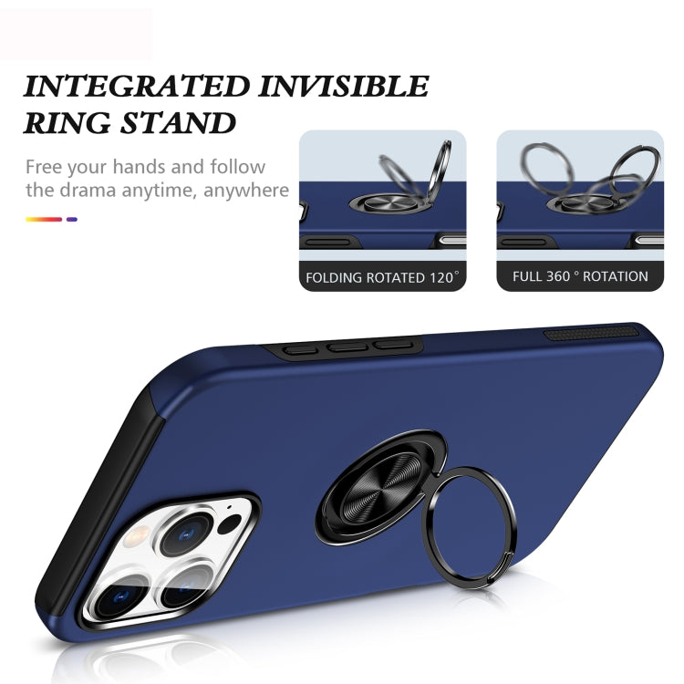 For iPhone 16 Magnetic Ring Holder Phone Case(Navy Blue) - iPhone 16 Cases by PMC Jewellery | Online Shopping South Africa | PMC Jewellery | Buy Now Pay Later Mobicred