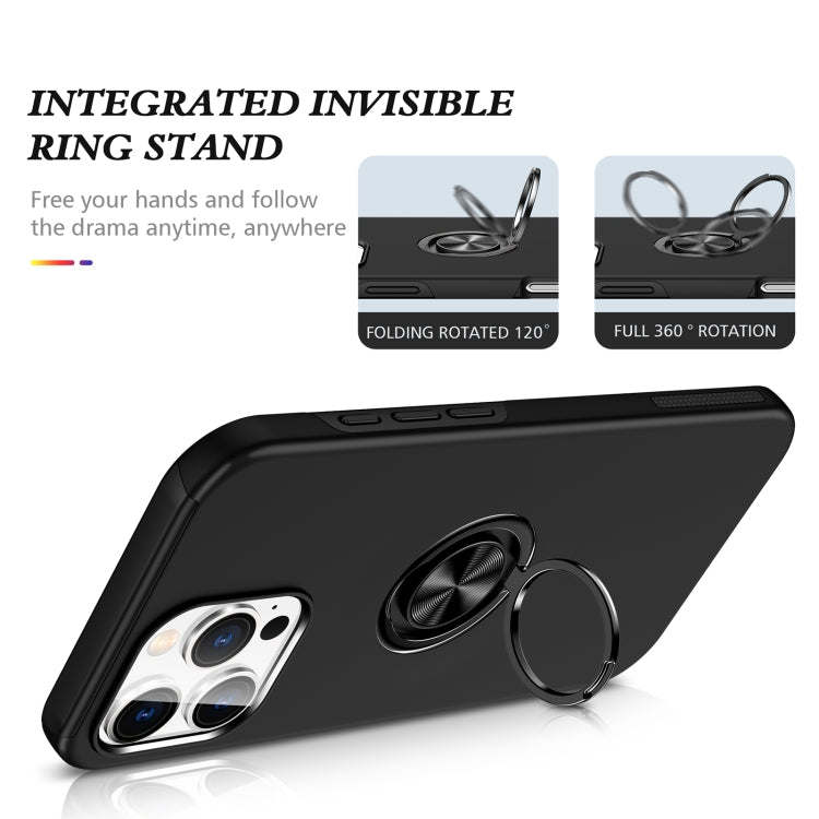 For iPhone 16 Magnetic Ring Holder Phone Case(Black) - iPhone 16 Cases by PMC Jewellery | Online Shopping South Africa | PMC Jewellery | Buy Now Pay Later Mobicred