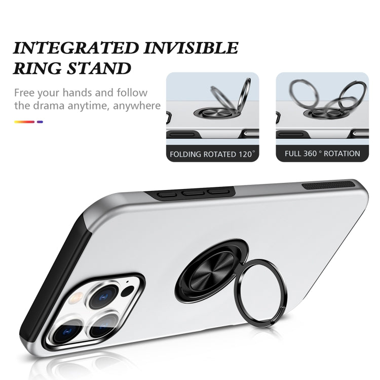 For iPhone 16 Magnetic Ring Holder Phone Case(Silver) - iPhone 16 Cases by PMC TechLife | Online Shopping South Africa | PMC TechLife | Buy Now Pay Later Mobicred