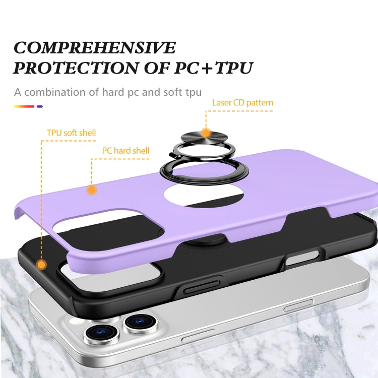 For iPhone 16 Magnetic Ring Holder Phone Case(Purple) - iPhone 16 Cases by PMC TechLife | Online Shopping South Africa | PMC TechLife | Buy Now Pay Later Mobicred