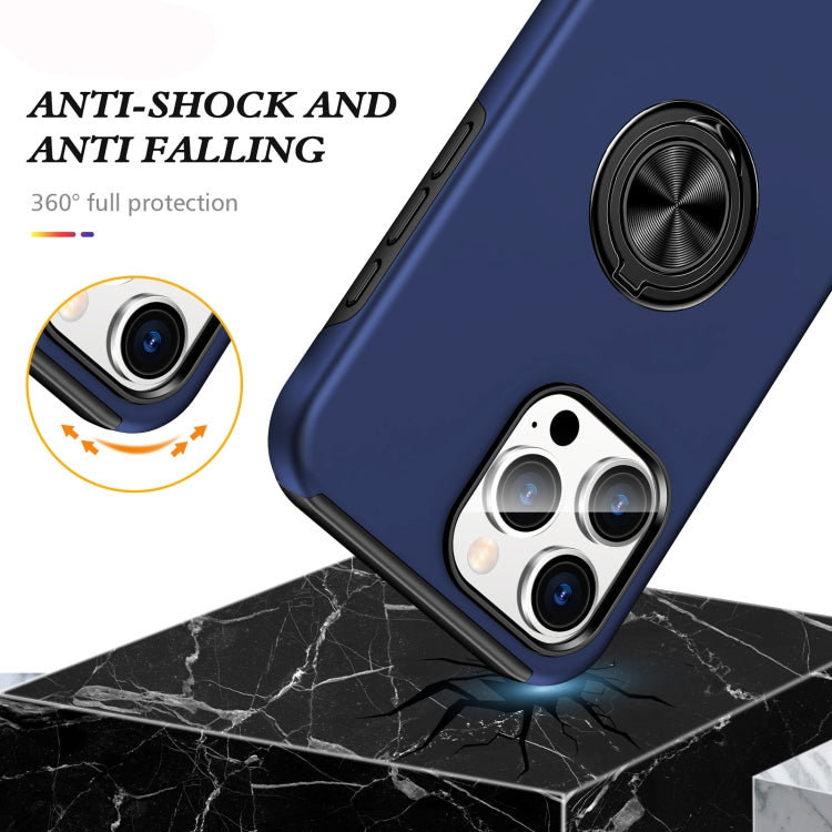 For iPhone 16 Plus Magnetic Ring Holder Phone Case(Navy Blue) - iPhone 16 Plus Cases by PMC TechLife | Online Shopping South Africa | PMC TechLife | Buy Now Pay Later Mobicred
