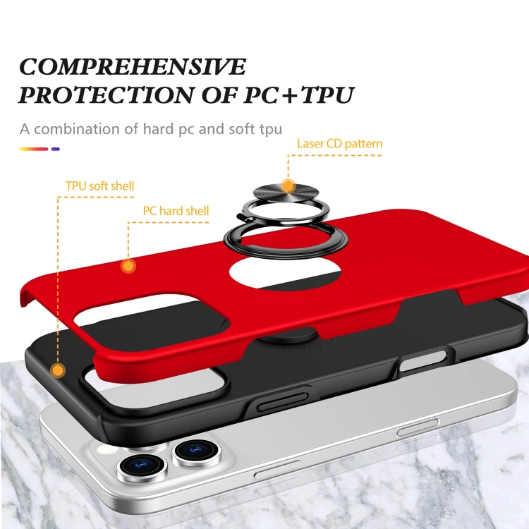 For iPhone 16 Plus Magnetic Ring Holder Phone Case(Red) - iPhone 16 Plus Cases by PMC TechLife | Online Shopping South Africa | PMC TechLife | Buy Now Pay Later Mobicred
