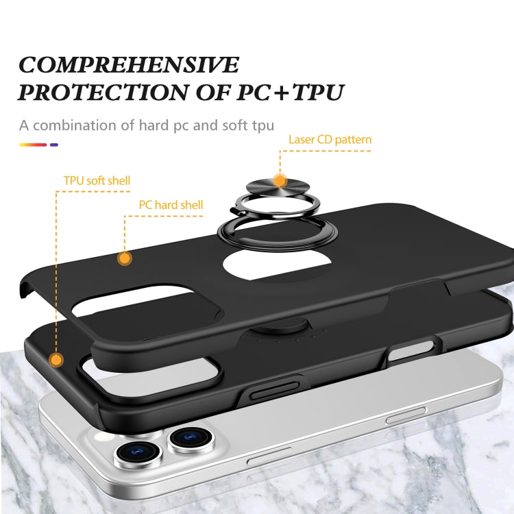For iPhone 16 Pro Magnetic Ring Holder Phone Case(Black) - iPhone 16 Pro Cases by PMC TechLife | Online Shopping South Africa | PMC TechLife | Buy Now Pay Later Mobicred