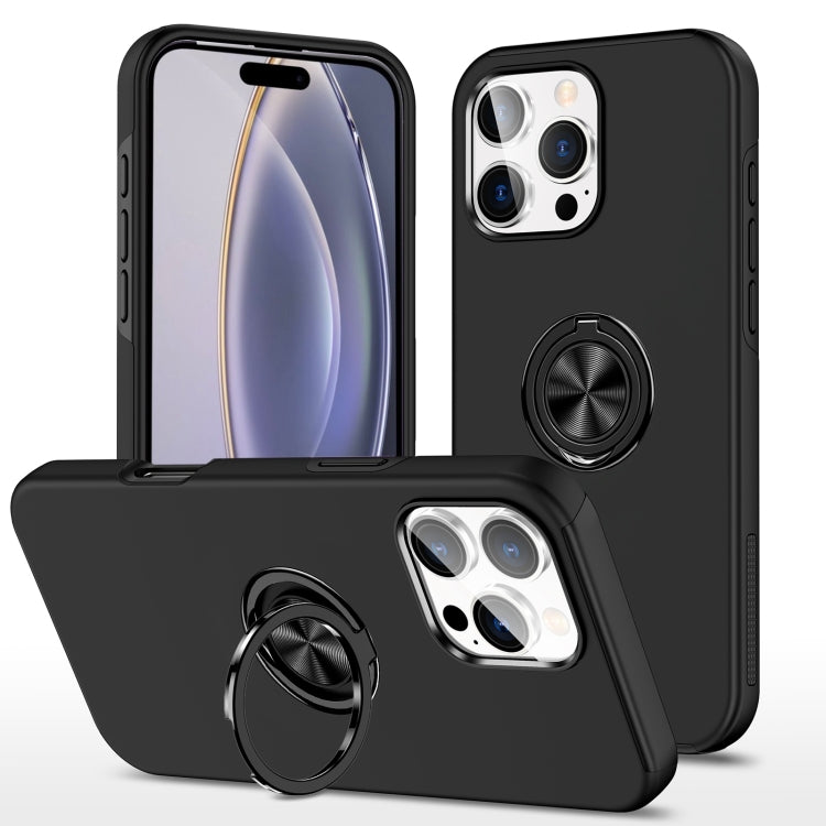 For iPhone 16 Pro Max Magnetic Ring Holder Phone Case(Black) - free shipping - PMC TechLife - Order now!