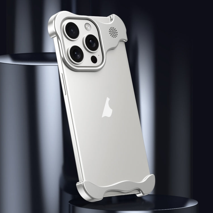 For iPhone 16 Aromatherapy Alloy Frameless Phone Case(Silver) - iPhone 16 Cases by PMC Jewellery | Online Shopping South Africa | PMC Jewellery | Buy Now Pay Later Mobicred