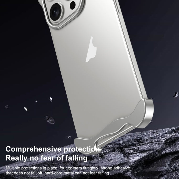 For iPhone 12 Aromatherapy Alloy Frameless Phone Case(Blue) - free shipping - PMC Jewellery - Order now!
