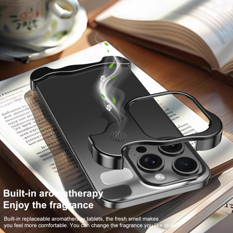 For iPhone 16 Plus Aromatherapy Alloy Frameless Phone Case(Blue) - free shipping - PMC Jewellery - Order now!