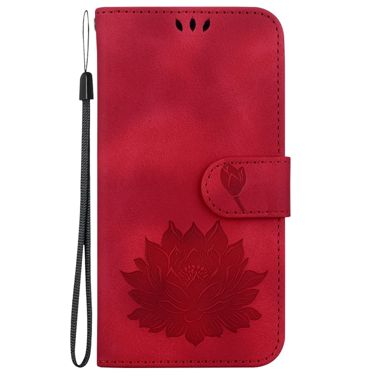 For iPhone SE 2024 Lotus Embossed Leather Phone Case(Red) - More iPhone Cases by PMC Jewellery | Online Shopping South Africa | PMC Jewellery | Buy Now Pay Later Mobicred