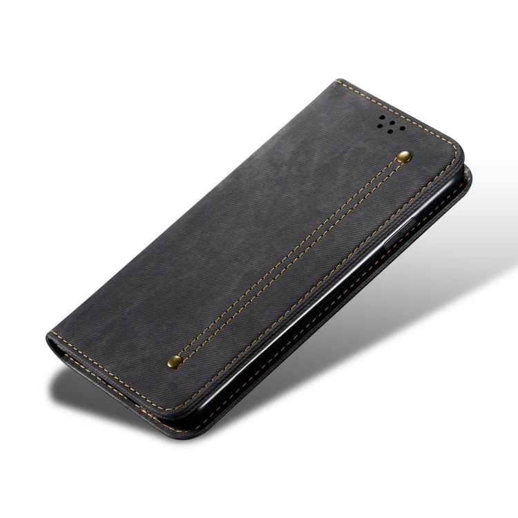 For Samsung Galaxy S25 5G Denim Texture Casual Style Horizontal Flip Leather Case(Black) - Galaxy S25 5G Cases by PMC Jewellery | Online Shopping South Africa | PMC Jewellery | Buy Now Pay Later Mobicred