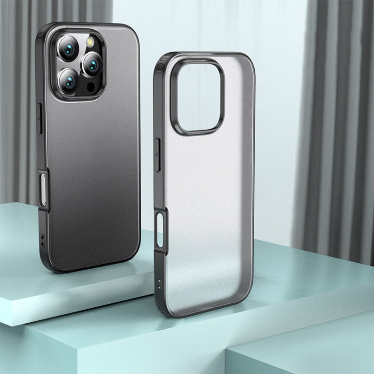 For iPhone 16 Pro Max Armor Clear TPU Hard PC Phone Case(Matte Black) - iPhone 16 Pro Max Cases by PMC TechLife | Online Shopping South Africa | PMC TechLife | Buy Now Pay Later Mobicred
