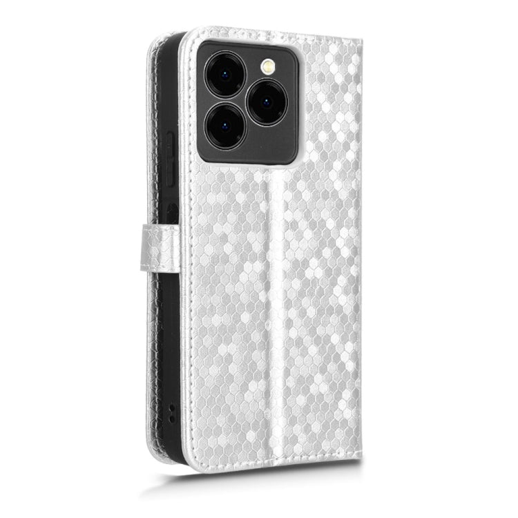 For Ulefone Note 20 Pro Honeycomb Dot Texture Leather Phone Case(Silver) - Ulefone Cases by PMC Jewellery | Online Shopping South Africa | PMC Jewellery | Buy Now Pay Later Mobicred