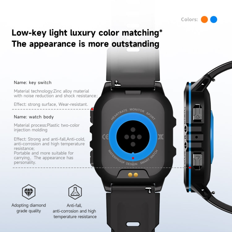 LEMFO C26 1.96 inch Sport Smart Watch, Support Bluetooth Call / Message Notification / Heart Rate / Blood Pressure Health Monitor(Orange) - Smart Watches by LEMFO | Online Shopping South Africa | PMC Jewellery | Buy Now Pay Later Mobicred