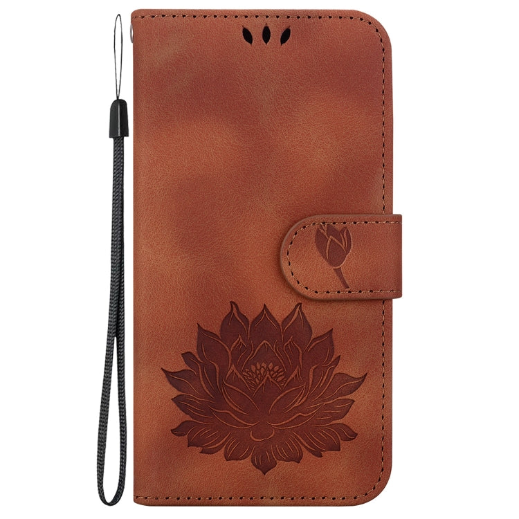 For Tecno Spark G0 2024 / Spark 20 Lotus Embossed Leather Phone Case(Brown) - Tecno Cases by PMC Jewellery | Online Shopping South Africa | PMC Jewellery | Buy Now Pay Later Mobicred